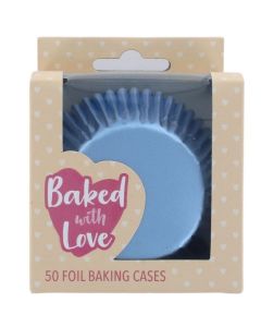 BWL - Ice Blue Foil Baking Cases - 50 Pack 