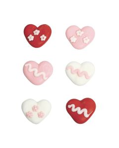 Assorted Hearts Sugar Pipings (Pack of 150)