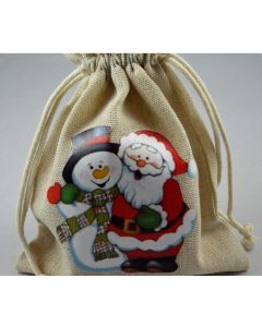 Christmas Santa & snowman Gift Bags - 13cm x 18cm (3 Bags)