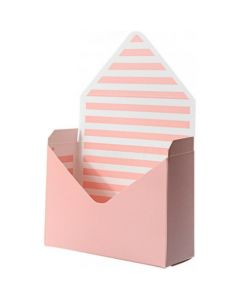 Pink Stripe Flower Bouquet Envelope Boxes (Pack of 12)