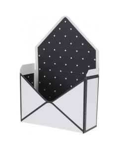 White/Black Dot Flower Bouquet Envelope Boxes (Pack of 12)