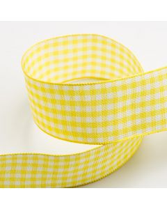 Yellow Gingham Ribbon - 10m