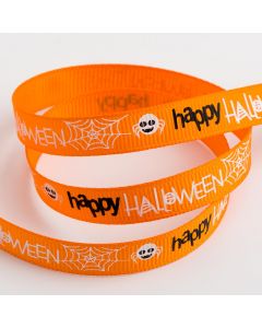 Happy Halloween Orange Grosgrain Ribbon – 9mm x 5M