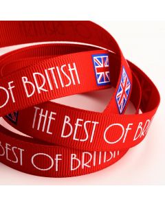 The Best of British Red Grosgrain Ribbon - 16mm x 10M 