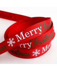  Merry Christmas Red Grosgrain Ribbon – 16mm x 5M