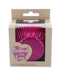 Pink Foil Cupcake Baking Cases - pack of 50