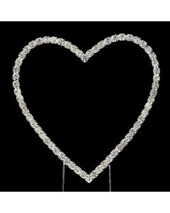 Single Heart Diamante Cake Topper – 8cm