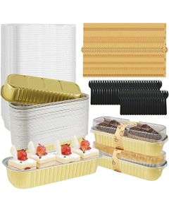 Gold Mini Loaf Baking Pans with Lids - Pack of 10 