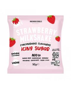 Ingenious Edibles - Strawberry Milkshake Flavoured Concentrated Icing Sugar (50g)