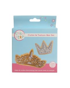 Cake Star Cutter & Texture Mat Set - Crowns (Last One)
