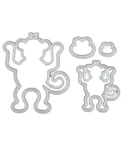 FMM Mummy and Baby Monkey Cutters - Set of 4