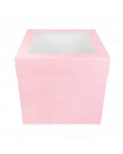 8 Inch Baby Pink Extra Deep Matt Cake Box With Window