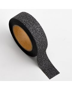 AT001 - Adhesive Washi Tape – Glitter – Black 15mm x 10m