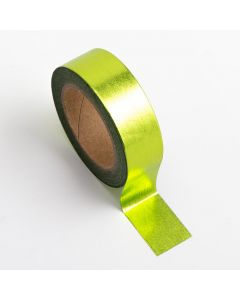 AT022 - Adhesive Washi Tape – Foil – Lime Green 15mm x 10m