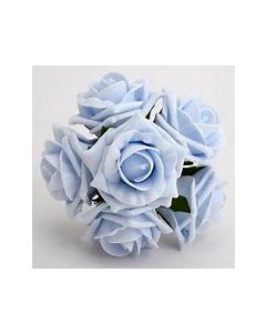 Baby Blue 5cm Colourfast foam rose – bunch of 6