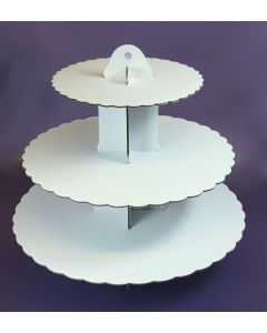 3 Tier White Cupcake Stand