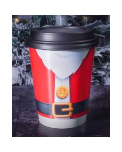 Santa 12oz Disposable Paper Christmas Cups (Pack of 200)