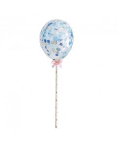 Blue Confetti Cake Balloons - Single