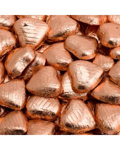 Foil Wrapped Chocolate Hearts – Copper 500g
