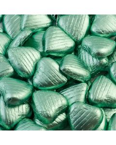 Foil Wrapped Chocolate Hearts – Green 500g