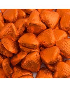 Foil Wrapped Chocolate Hearts – Orange 500g