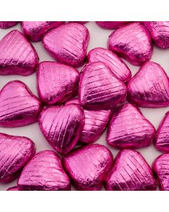 Foil Wrapped Chocolate Hearts – Pink 500g