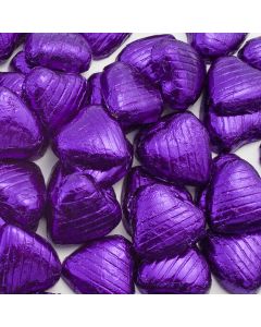 Foil Wrapped Chocolate Hearts – Purple 500g