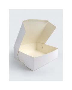 6"X6"X3" White Flat Folding Cake Box and Lid (pack of 10)