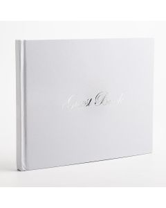 Guest Book – White with Silver Text – 60 pages