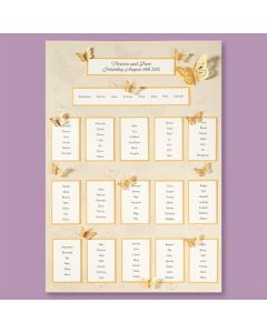 Pearl/Gold 3D stencil butterfly table plan – A2
