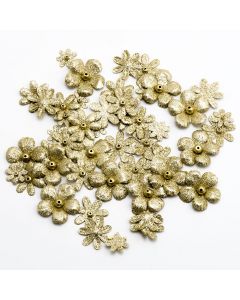 Glitzy Florals – Gold (50 Pack)