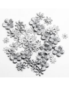 Glitzy Florals – Silver (50 Pack)