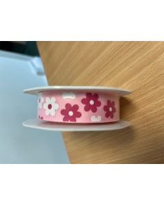 Pink Daisy Grosgrain Ribbon - 22mm x 10m - LAST ONE!