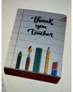 Thank You Teacher Libro Cavity Box with Printed Full Sleeve & Base -115 x 80 x 30mm