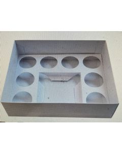 Bento Box with 8 Cupcake insert and Clear Lid -315mm x 250mm x 90 mm