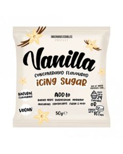 Ingenious Edibles - Vanilla Flavoured Concentrated Icing Sugar (50g)(Best Before End May 2024)