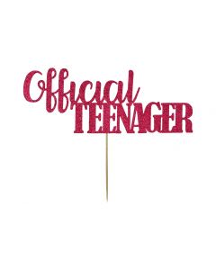 Cake Topper - Official Teenager - Deep Pink