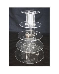 5 Tier Round Perspex Cupcake Stand
