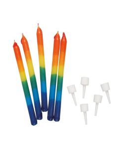 Rainbow Candles - Pack of 12 - 69mm - single