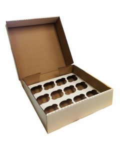 12 Cupcake (CORRUGATED) White Box with 6cm Dividers (pack of 5)