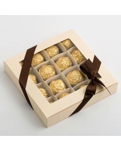 37793 - Sphere Cream Chocolate box 160x160x30mm