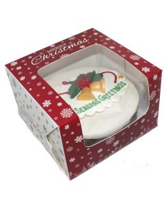 6"X6"X4" Christmas Snowflake Design Cake Box (pack of 5)