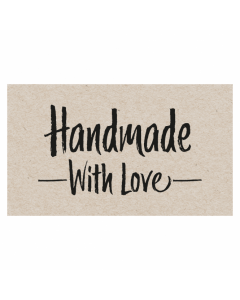 Rectangle 'Handmade With Love' Sticker Label - Roll of 100 