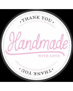 White 'Handmade With Love' Sticker Labels - Roll of 100