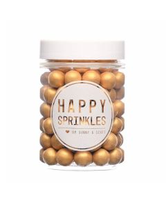 Happy Sprinkles `Gold Matt Medium Edible Choco Sprinkles` 90g