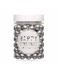 Happy Sprinkles `Metallic Silver Medium Edible Choco Sprinkles` 90g