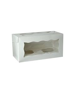 Double Cupcake White Wavy Window Box with 6cm Dividers (pack of 10)