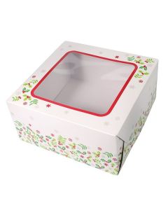 8"X8"X4" Vintage Holly Square Cake Box (pack of 5)