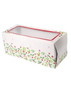 8x4in Holly Log Cake Christmas Box (pack of 5)