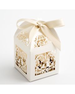 Bird Cage Favour Box – Pearlised Ivory 50x50x80mm (pack of 10)